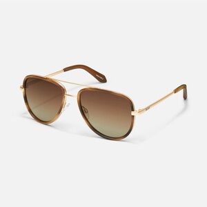 QUAY ALL IN MEDIUM TORTOISE GOLD/BROWN POLARIZED